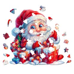 Alternative view of Wooden Jigsaw Puzzle - Cute Santa Claus