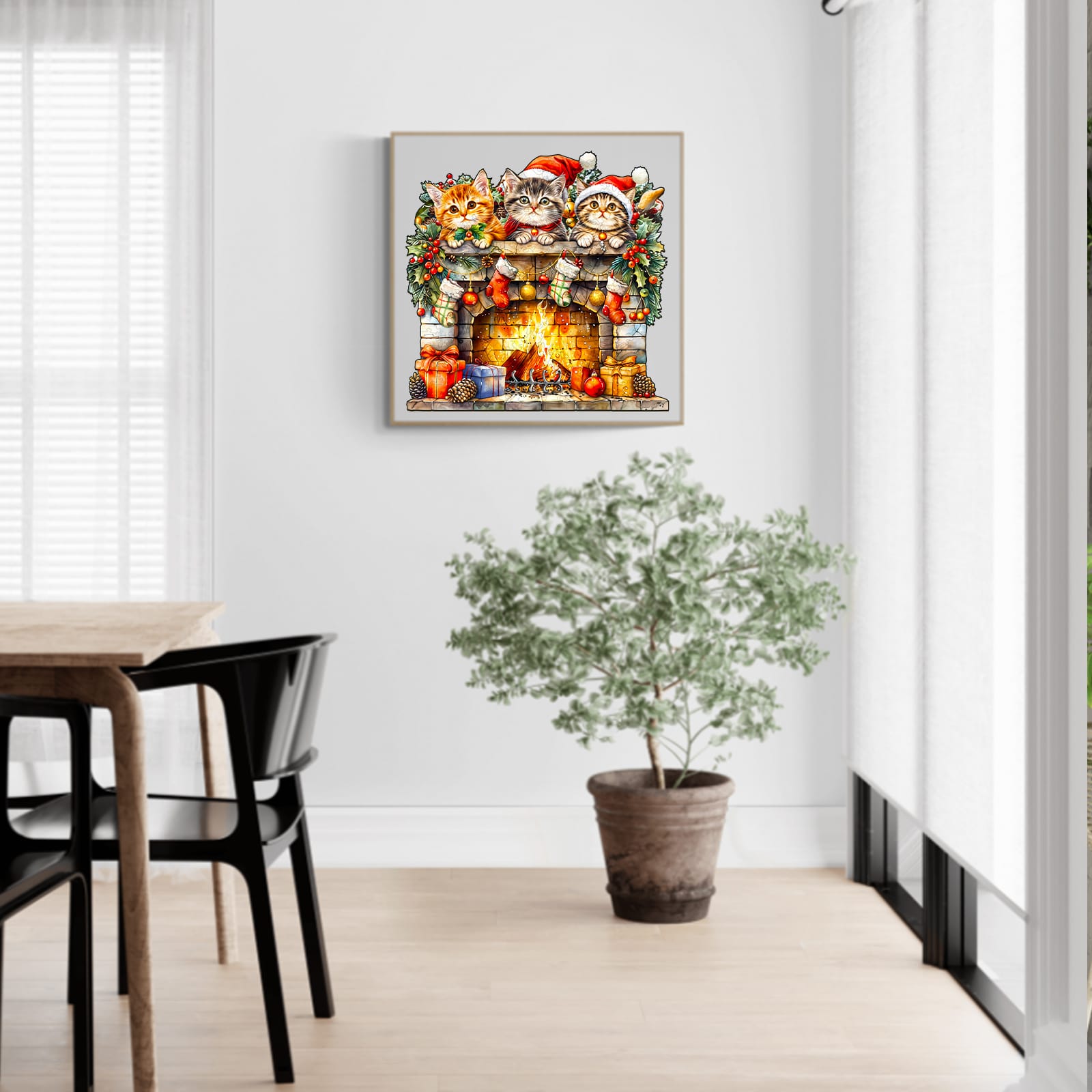 Wooden Jigsaw Puzzle - Fireplace Kitten - Image 8