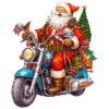 Wooden Jigsaw Puzzle - Motorcycle Santa