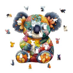 Alternative view of Wooden Jigsaw Puzzle - Patchwork Koala