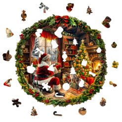 Alternative view of Wooden Jigsaw Puzzle - Santa
