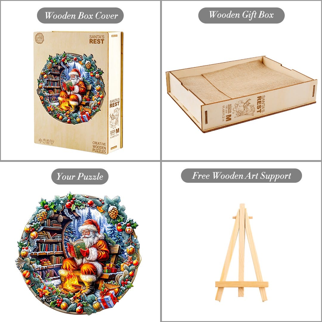 Wooden Jigsaw Puzzle - Santa's Rest - Image 7