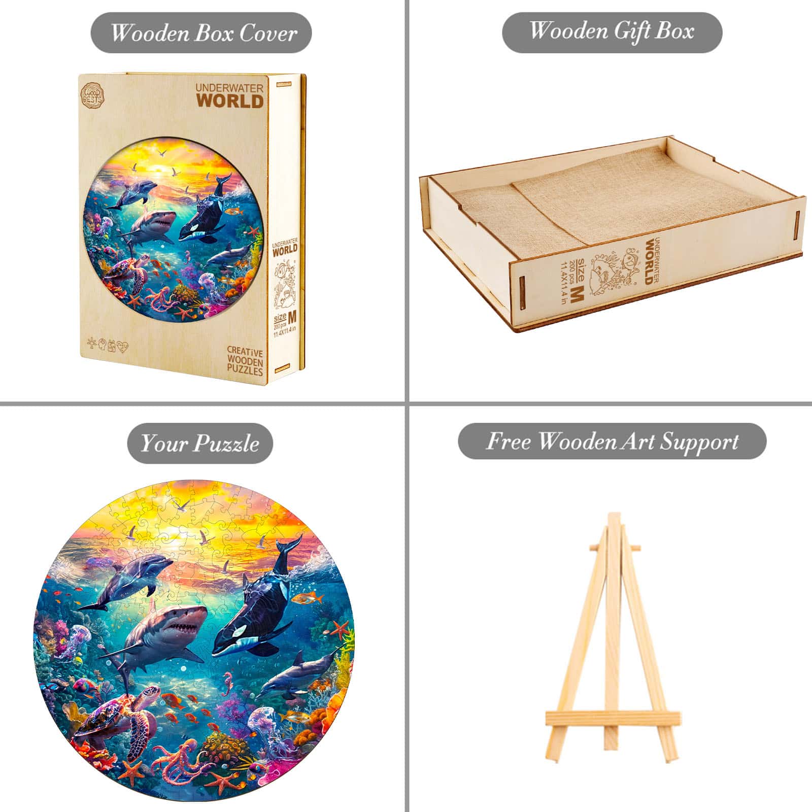 Wooden Jigsaw Puzzle-underwater world 2 - Image 3