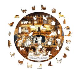 Alternative view of Wooden Jigsaw Puzzle - Cat party