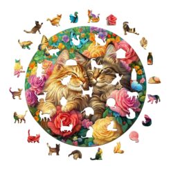 Alternative view of Wooden Jigsaw Puzzle - Cats in love-2