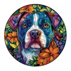 Wooden Jigsaw Puzzle - Blooming Loyalty dog