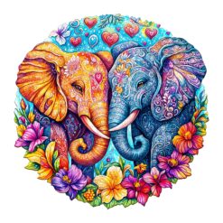 Wooden Jigsaw Puzzle - Snuggling elephant
