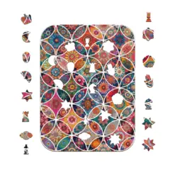 Alternative view of Wooden Jigsaw Puzzle - Colorful Mandala Mosaic