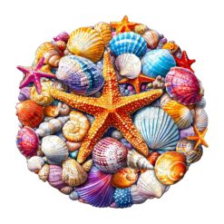 Wooden Jigsaw Puzzle - Colorful Shells