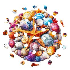 Alternative view of Wooden Jigsaw Puzzle - Colorful Shells