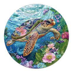 Wooden Jigsaw Puzzle - Embroidered Turtle