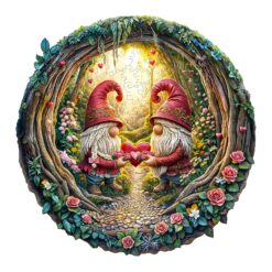 Wooden Jigsaw Puzzle - gnome couple