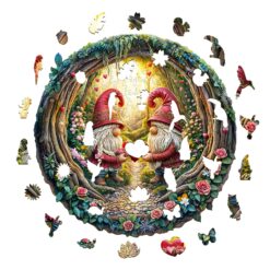Alternative view of Wooden Jigsaw Puzzle - gnome couple