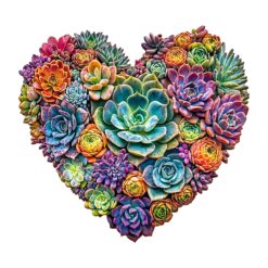 Wooden Jigsaw Puzzle - Heartfelt Succulents