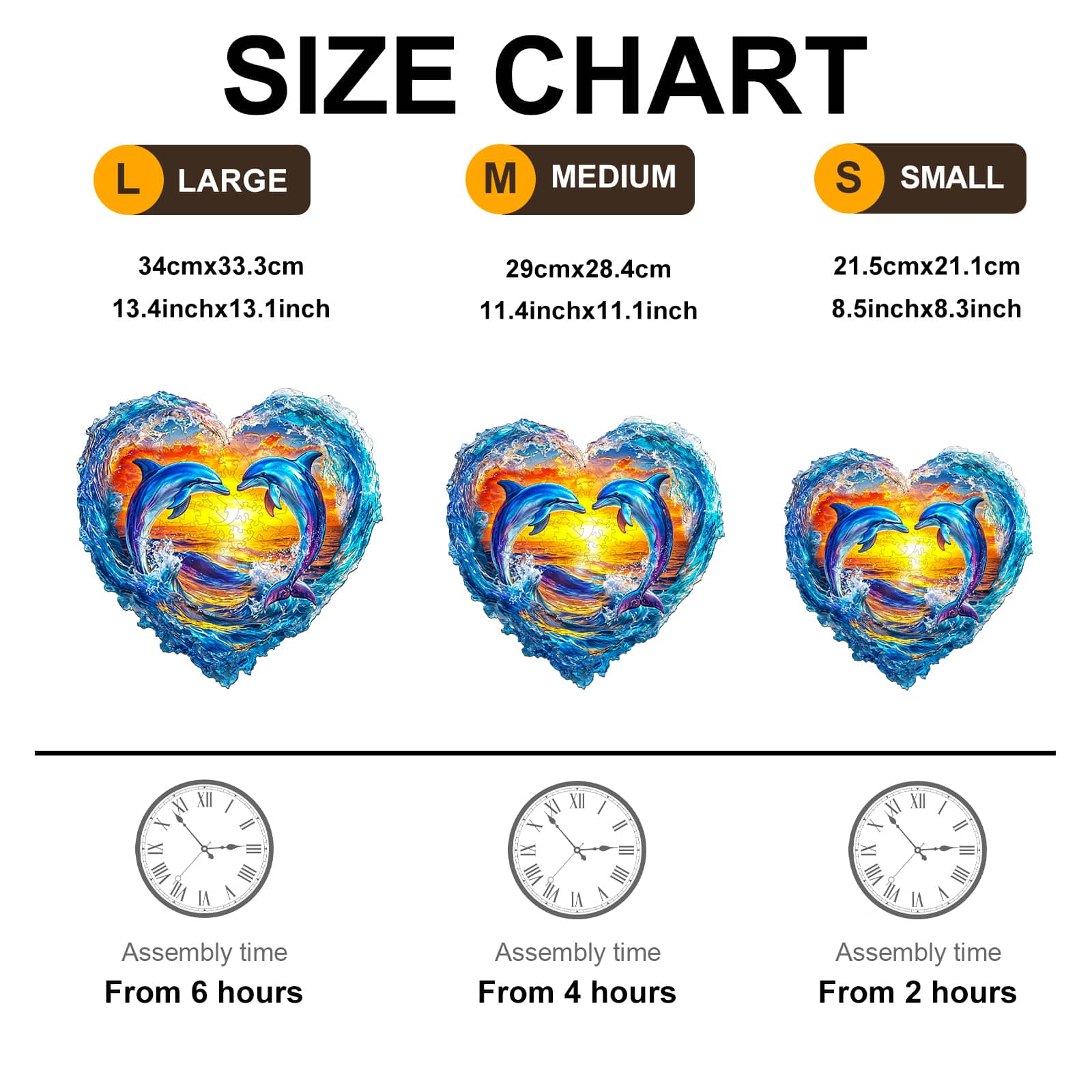 Wooden Jigsaw Puzzle - Heartfelt Dolphins - Image 6