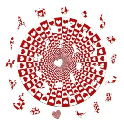 Alternative view of Wooden Jigsaw Puzzle - Hypnotic Hearts
