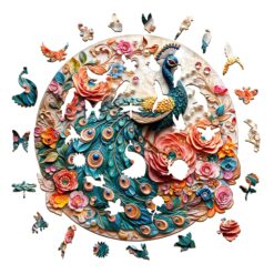 Alternative view of Wooden Jigsaw Puzzle - Jewel Peacock