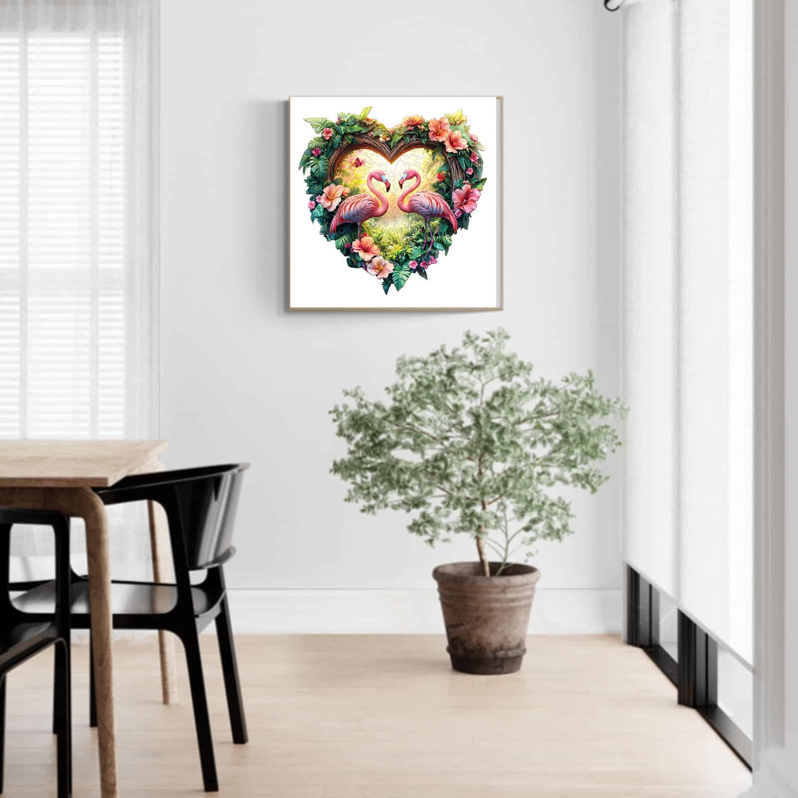 Wooden Jigsaw Puzzle - Love Flamingos - Image 7