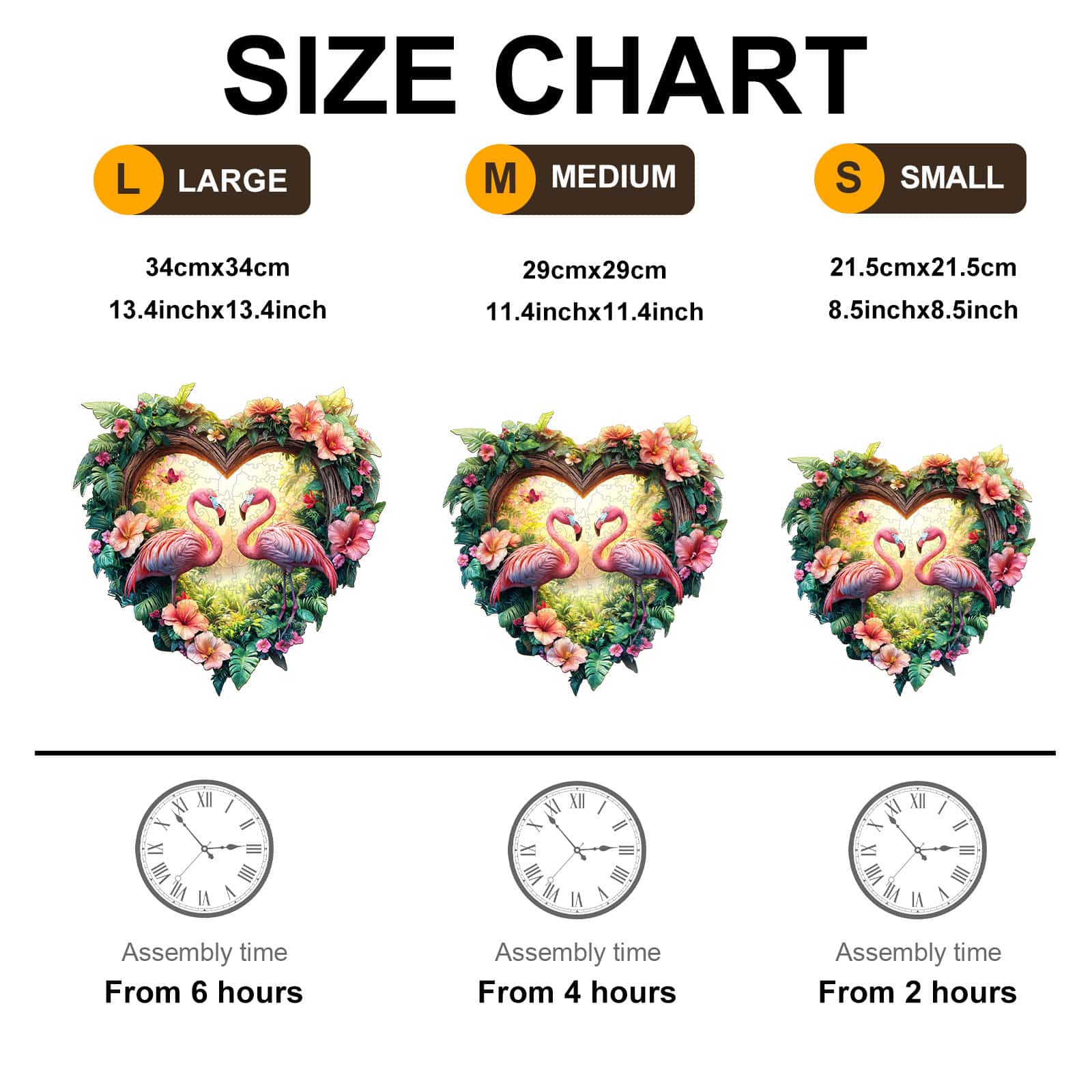 Wooden Jigsaw Puzzle - Love Flamingos - Image 6