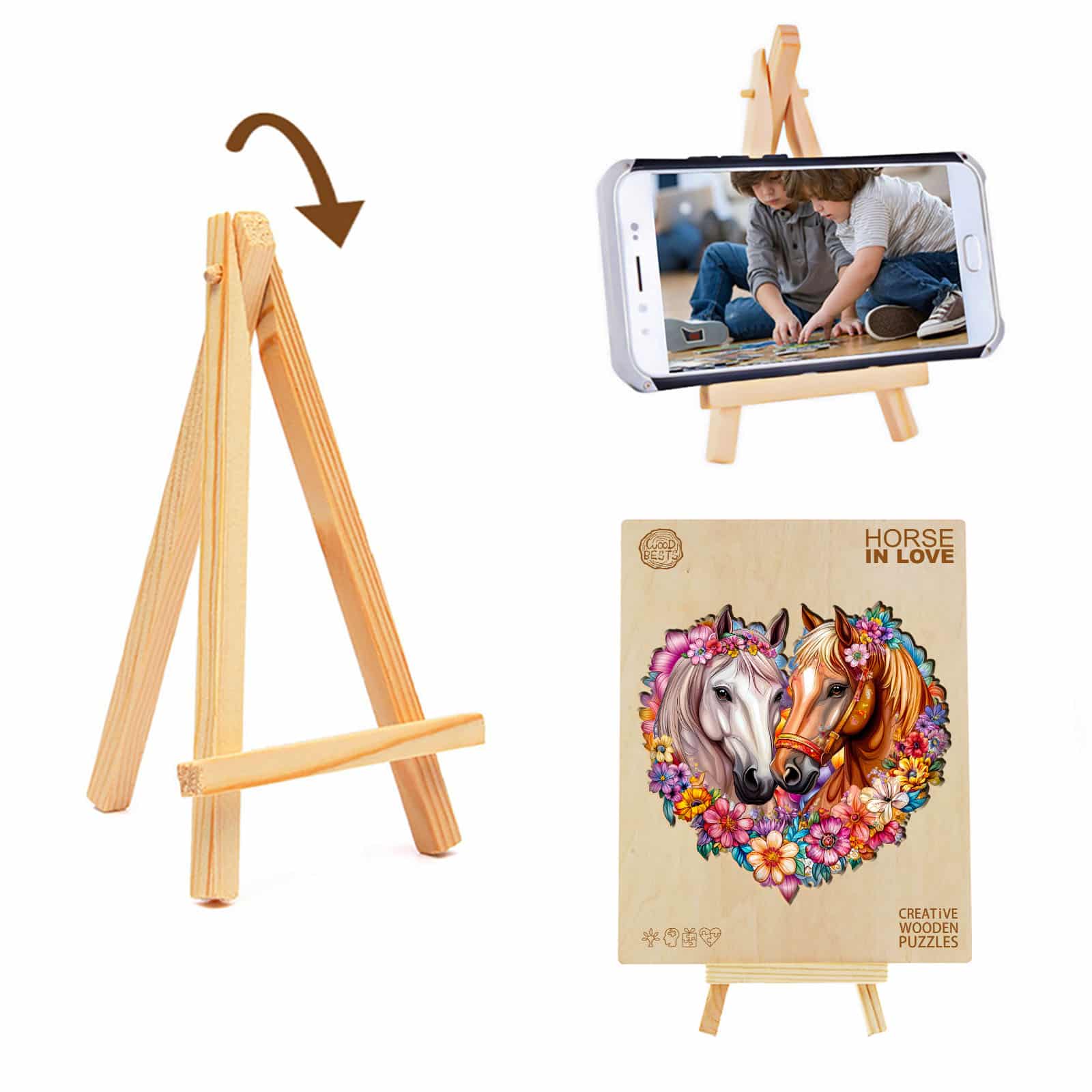 Wooden Jigsaw Puzzle - Horse in love - Image 4