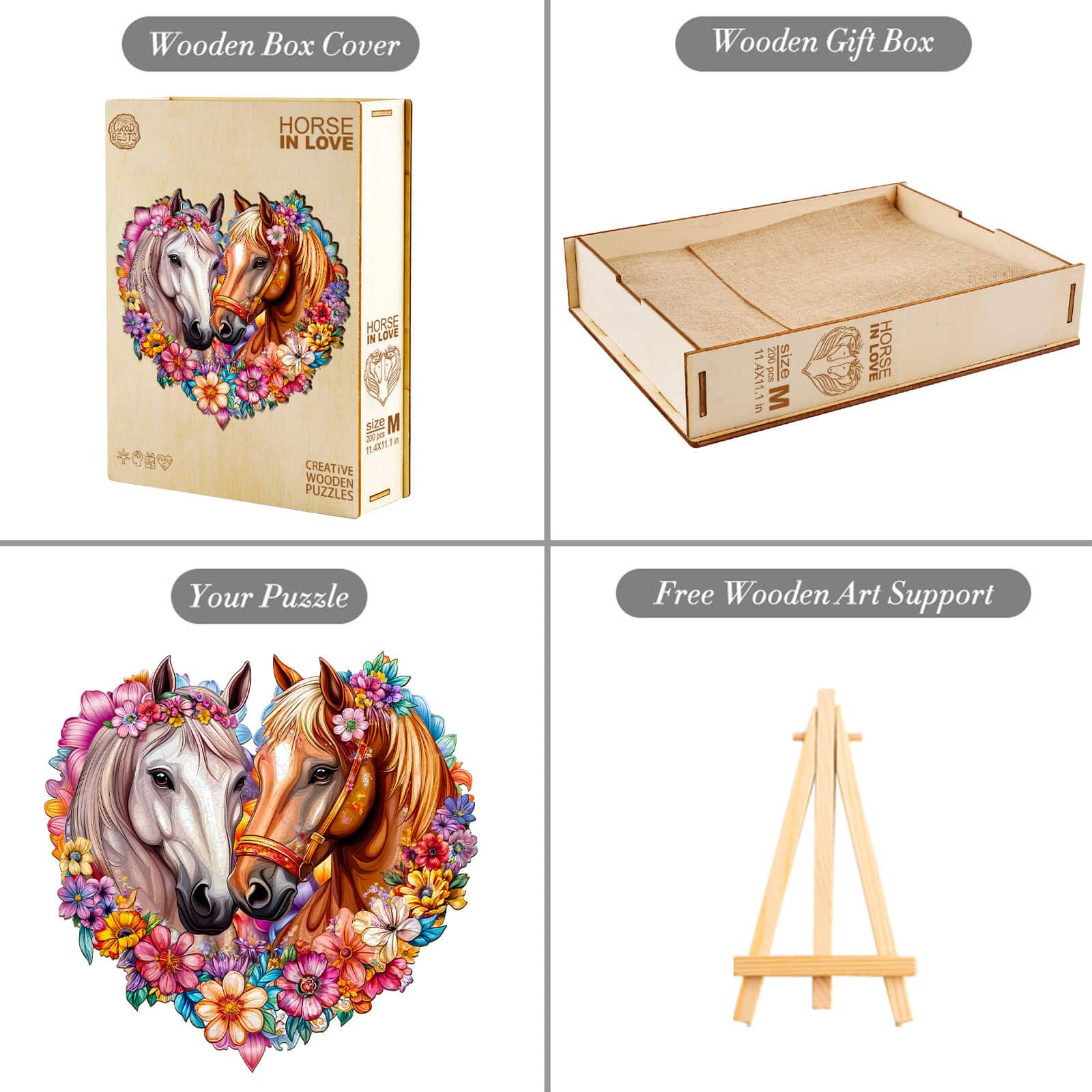 Wooden Jigsaw Puzzle - Horse in love - Image 5