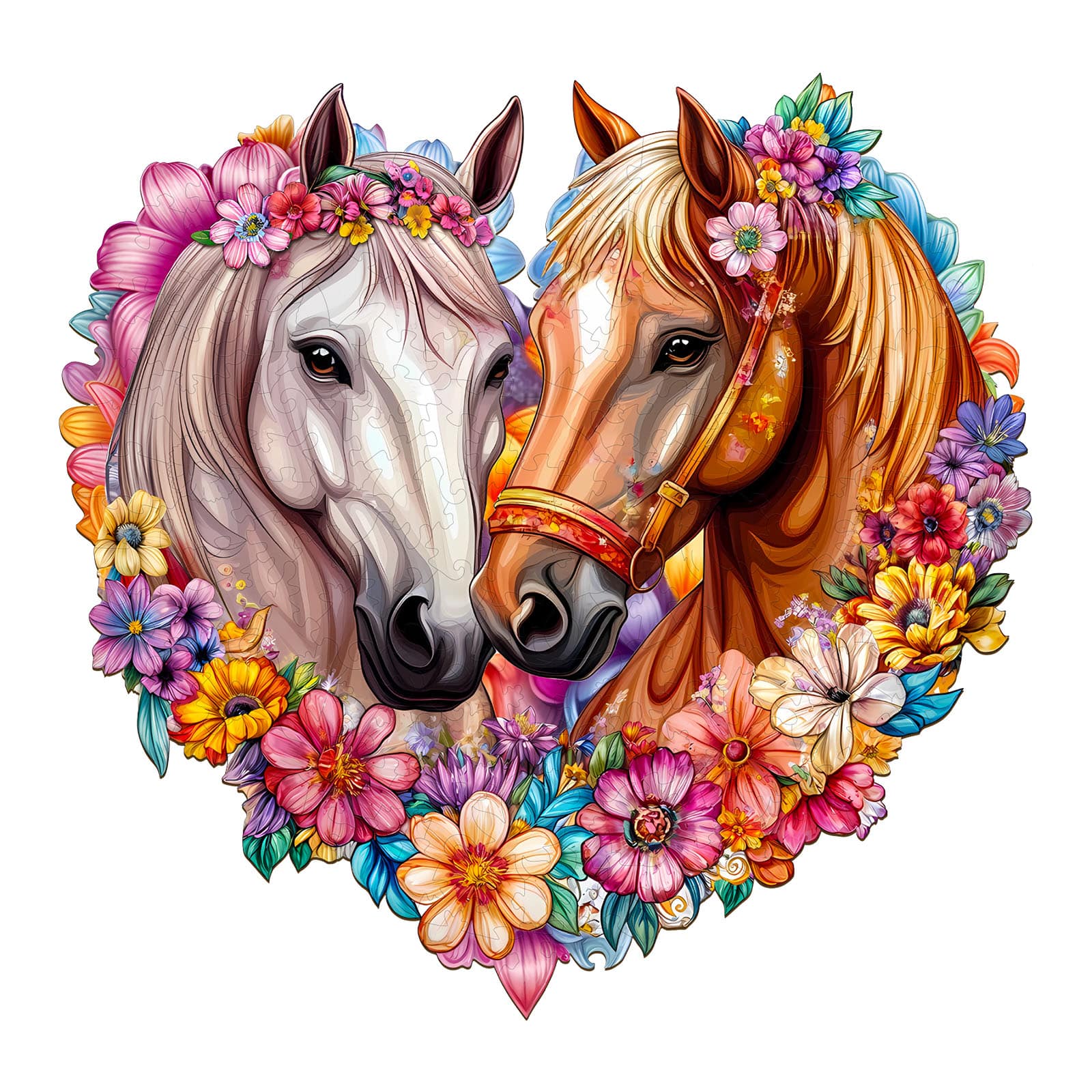 Wooden Jigsaw Puzzle - Horse in love