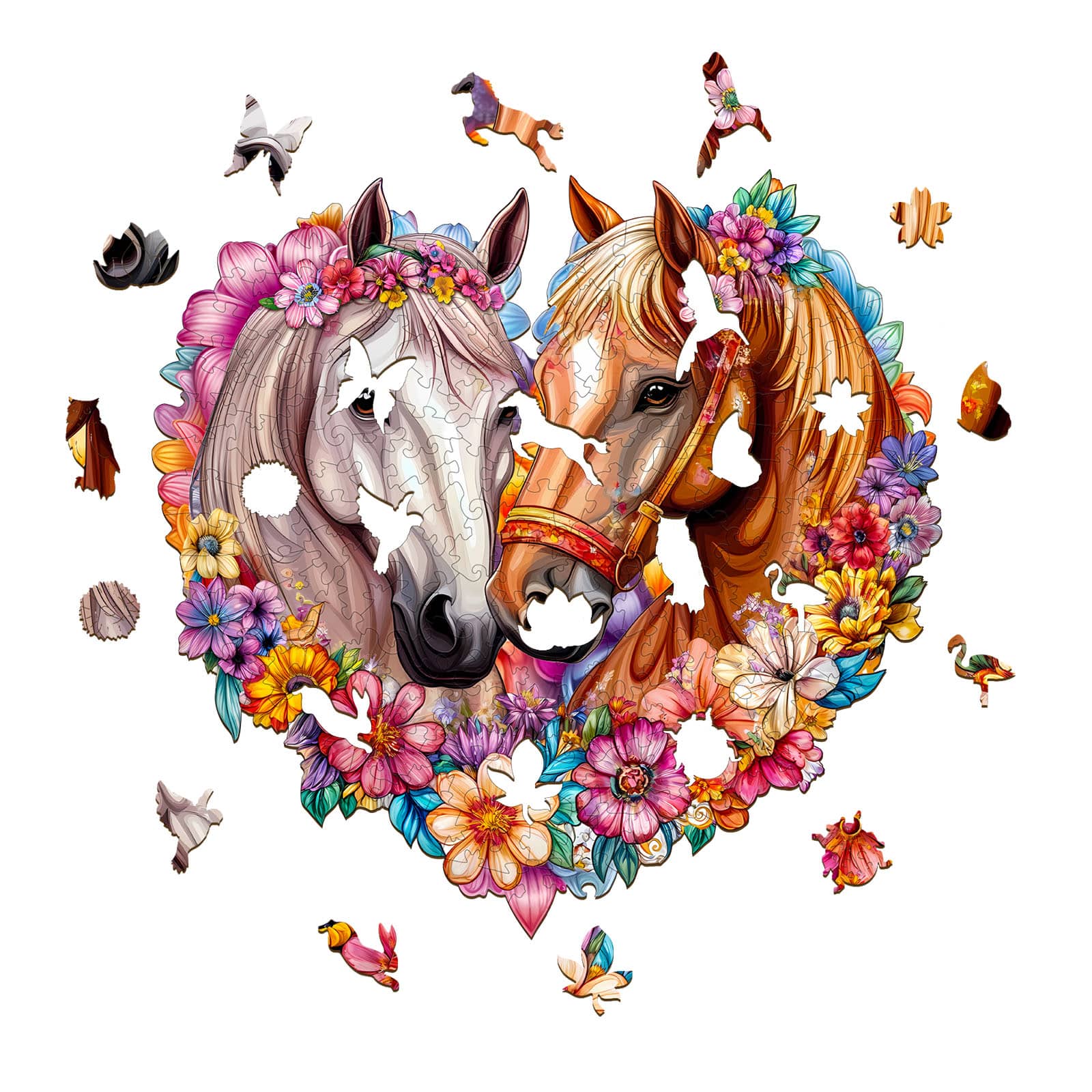 Wooden Jigsaw Puzzle - Horse in love - Image 2
