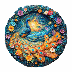 Wooden Jigsaw Puzzle - mesmerizing peacock