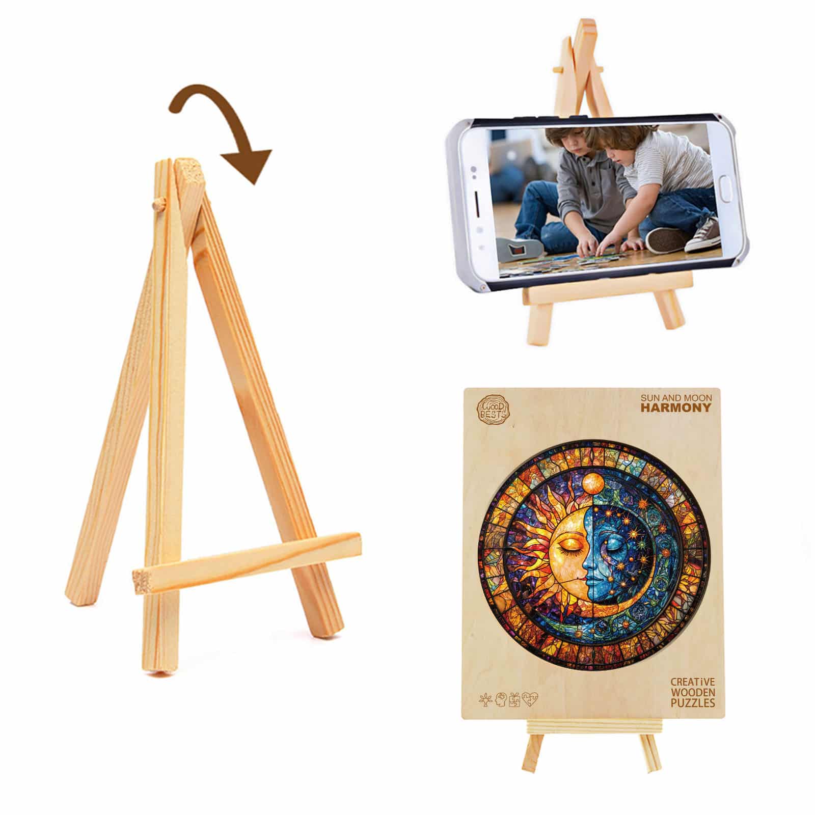 Wooden Jigsaw Puzzle - mesmerizing sun & moon - Image 4