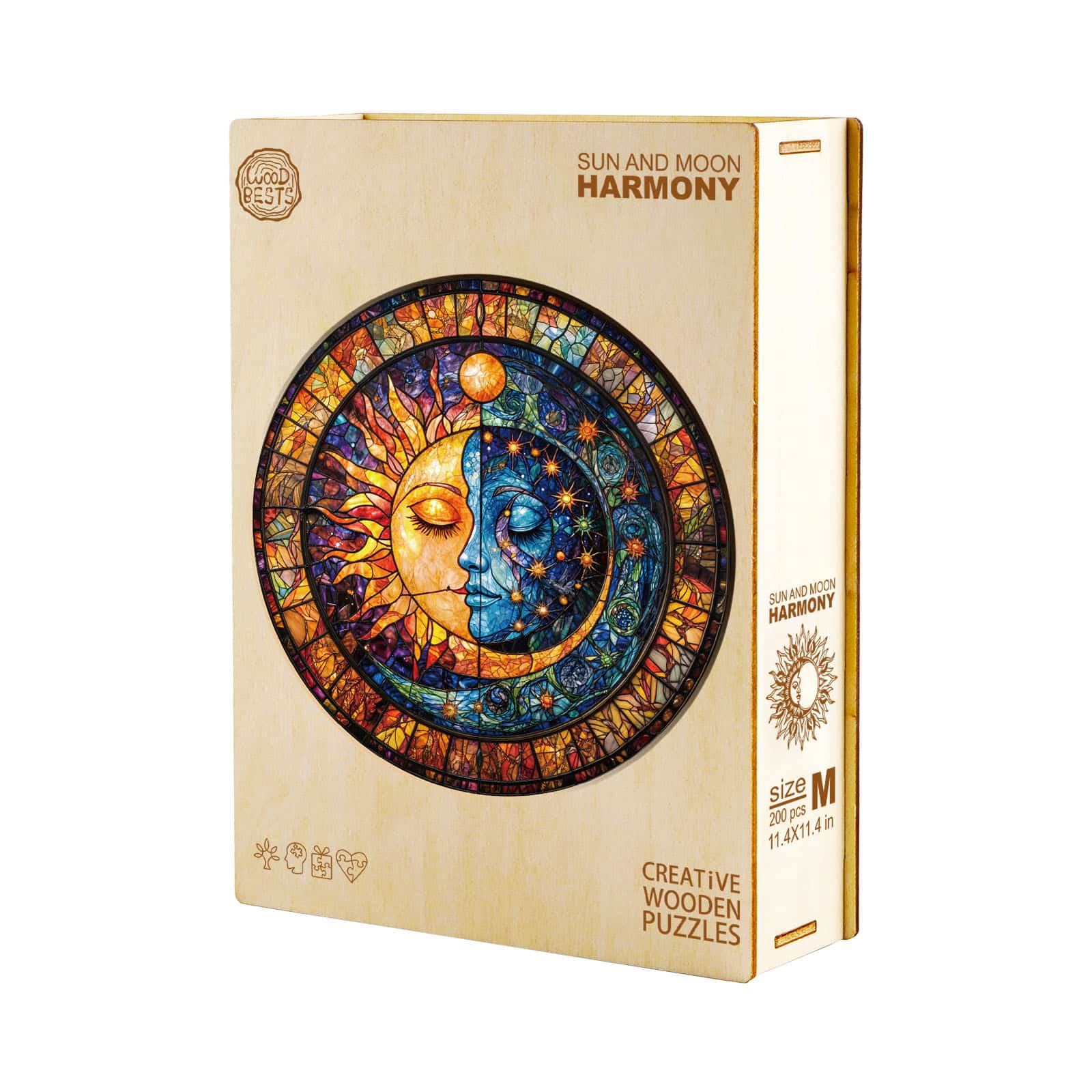 Wooden Jigsaw Puzzle - mesmerizing sun & moon - Image 3