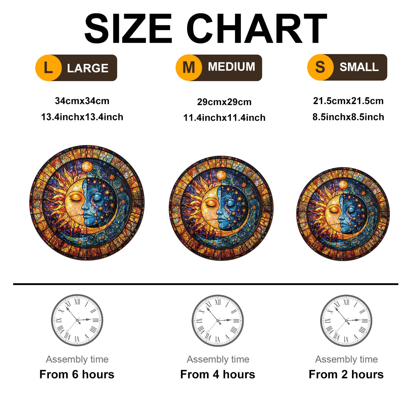 Wooden Jigsaw Puzzle - mesmerizing sun & moon - Image 6