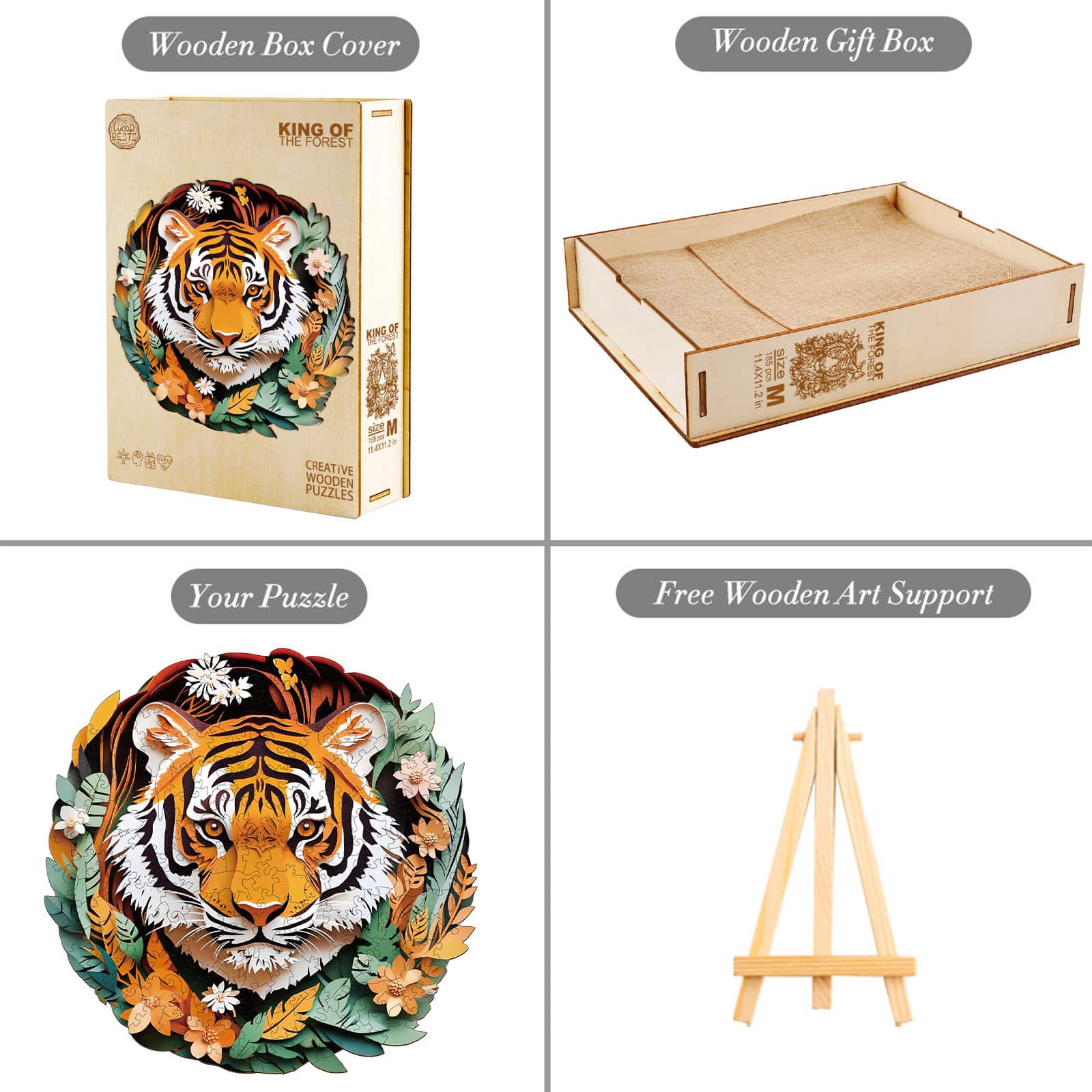 Wooden Jigsaw Puzzle - King of the Forest - Image 4