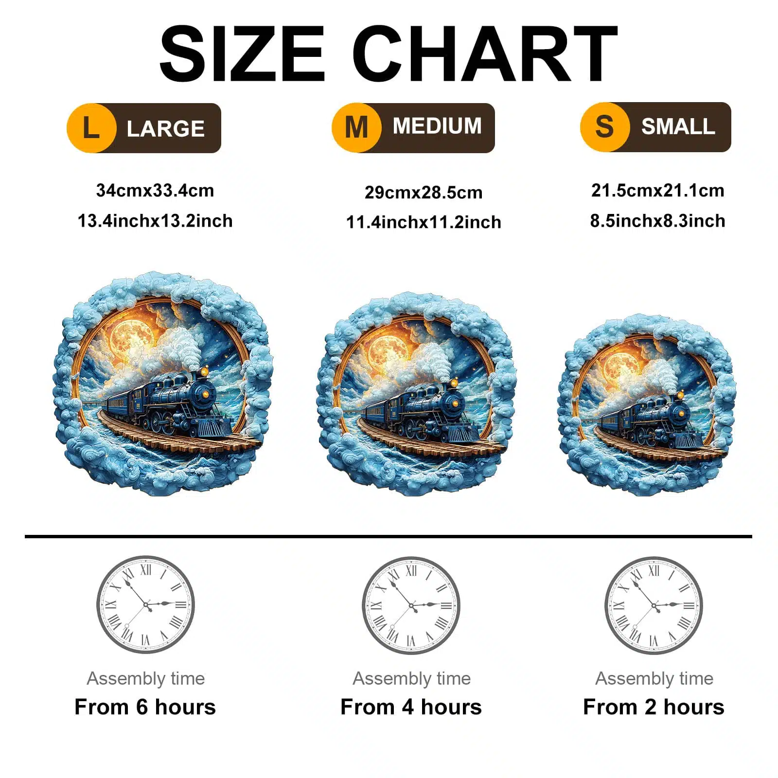 Wooden Jigsaw Puzzle - Moonlit Express - Image 5