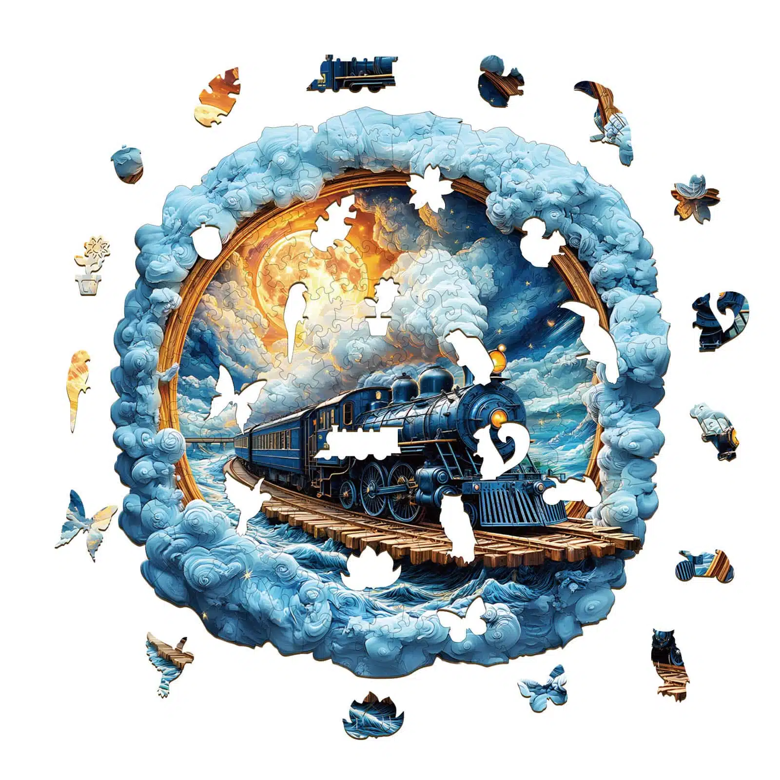 Wooden Jigsaw Puzzle - Moonlit Express - Image 2