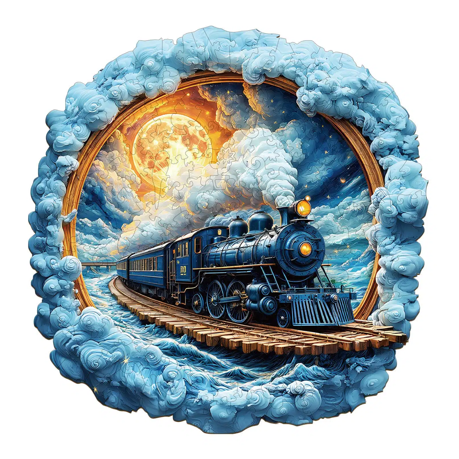 Wooden Jigsaw Puzzle - Moonlit Express