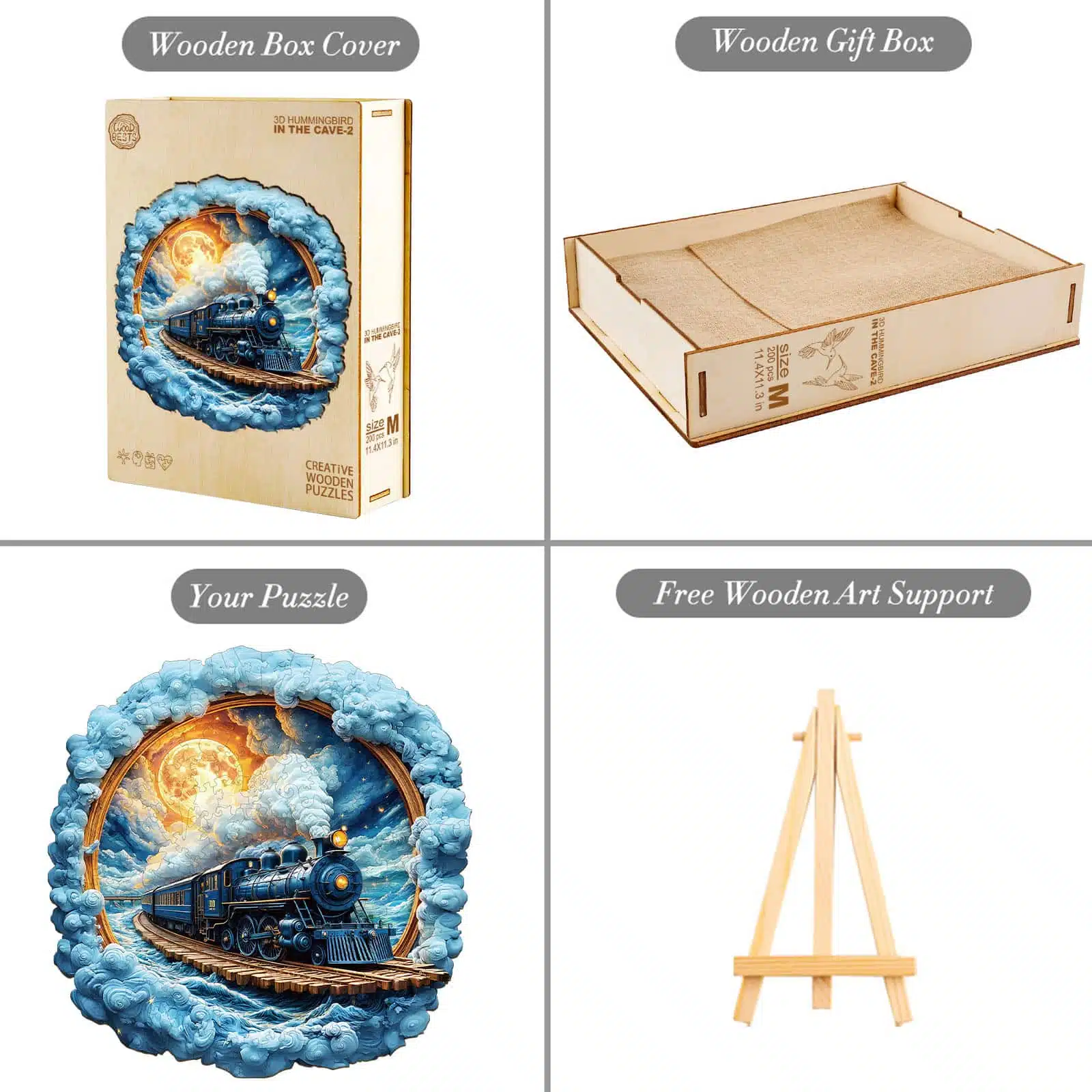 Wooden Jigsaw Puzzle - Moonlit Express - Image 4