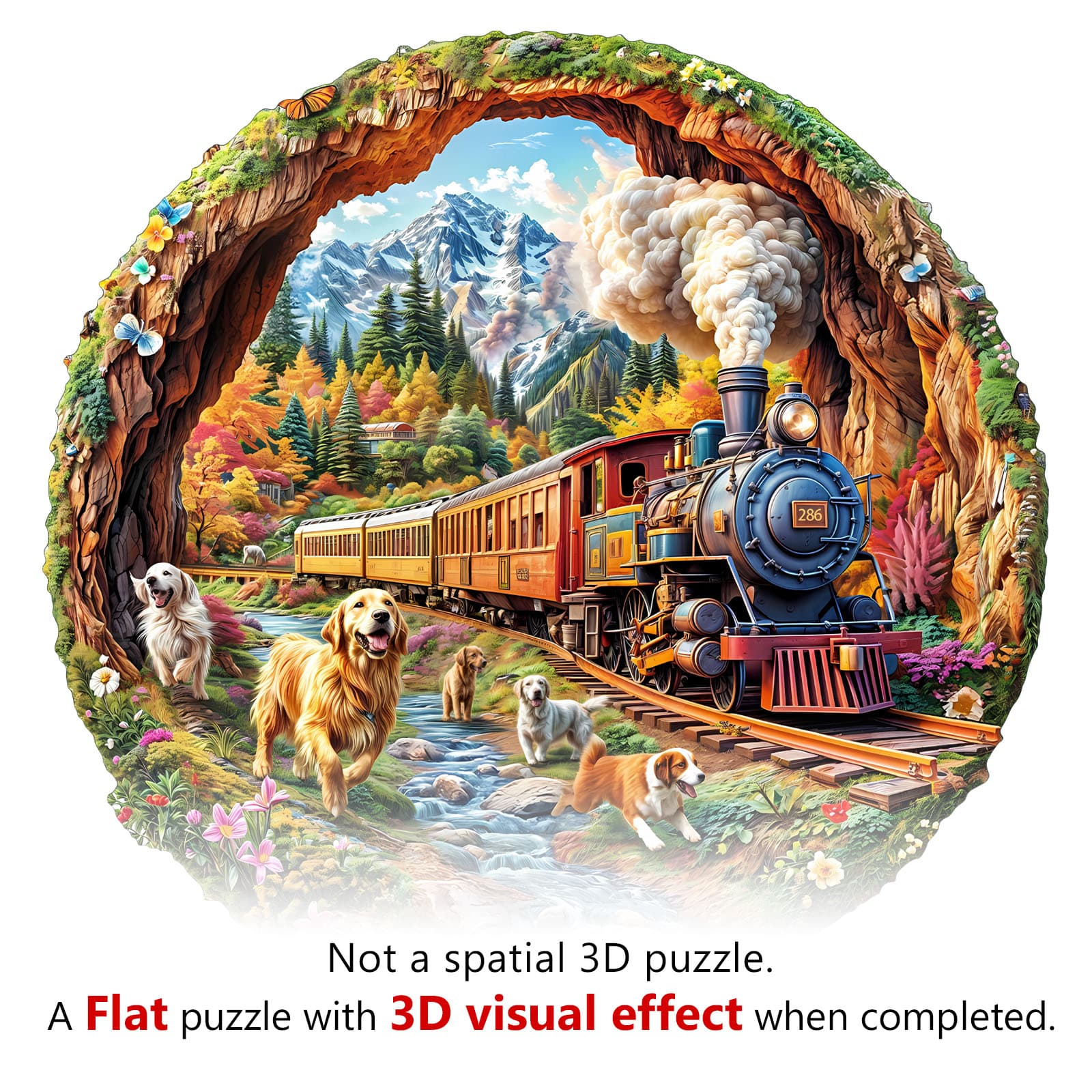 Wooden Jigsaw Puzzle -Racing The Train-1 - Image 7