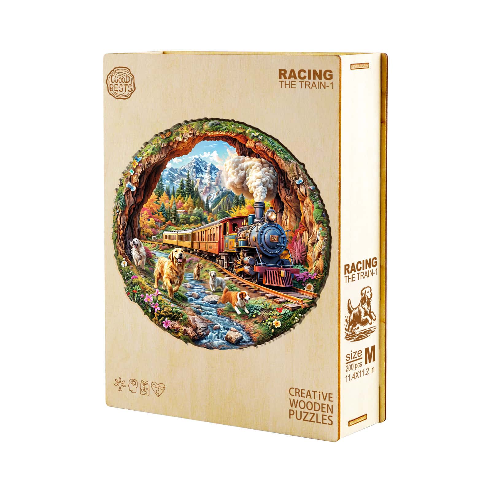 Wooden Jigsaw Puzzle -Racing The Train-1 - Image 3