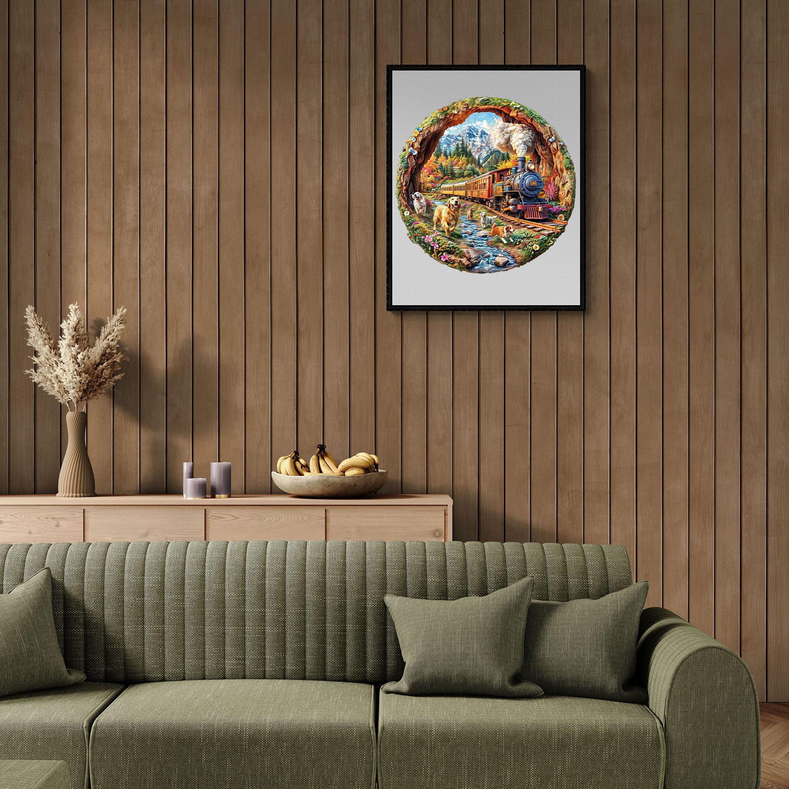 Wooden Jigsaw Puzzle -Racing The Train-1 - Image 9