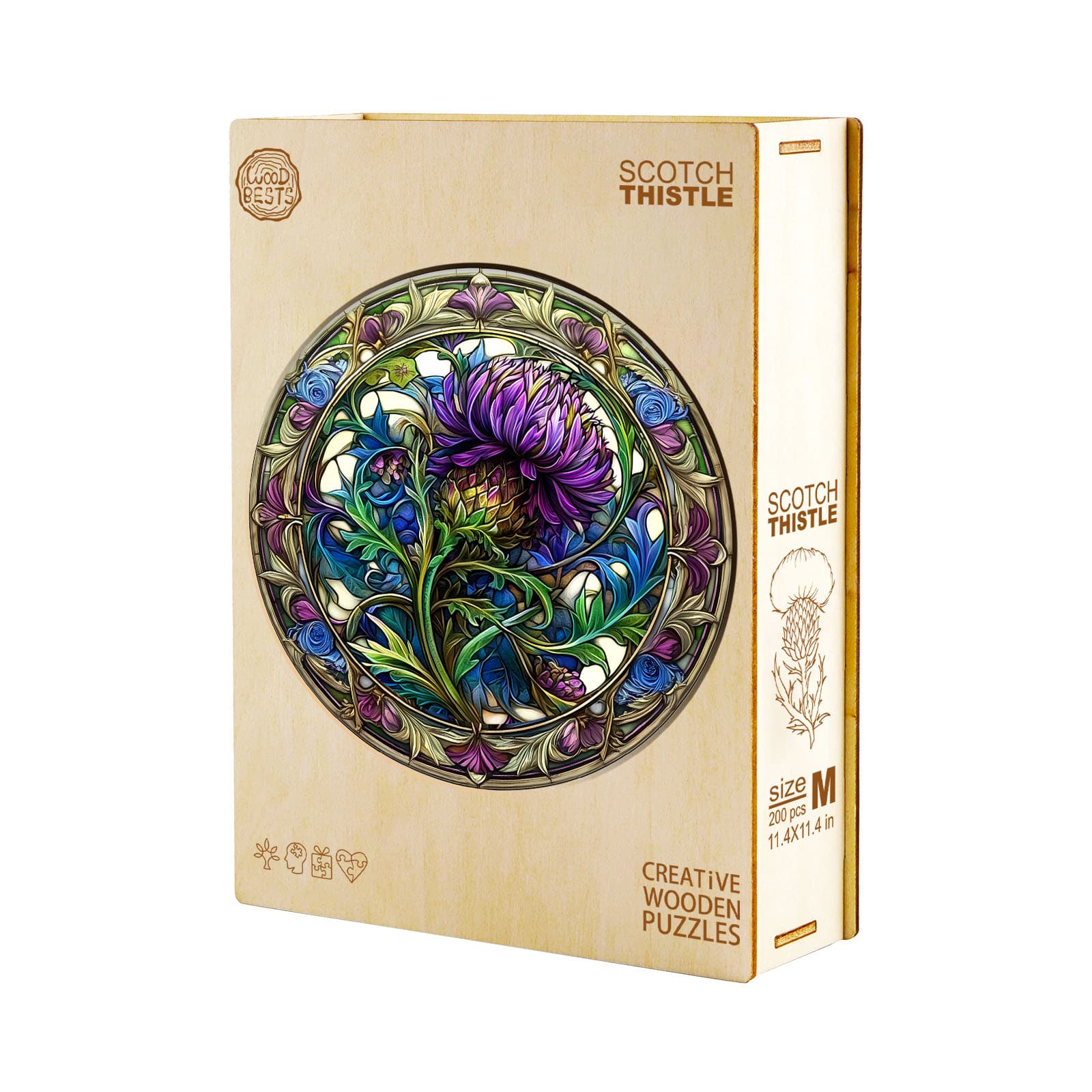Wooden Jigsaw Puzzle - Scotch thistle - Image 3