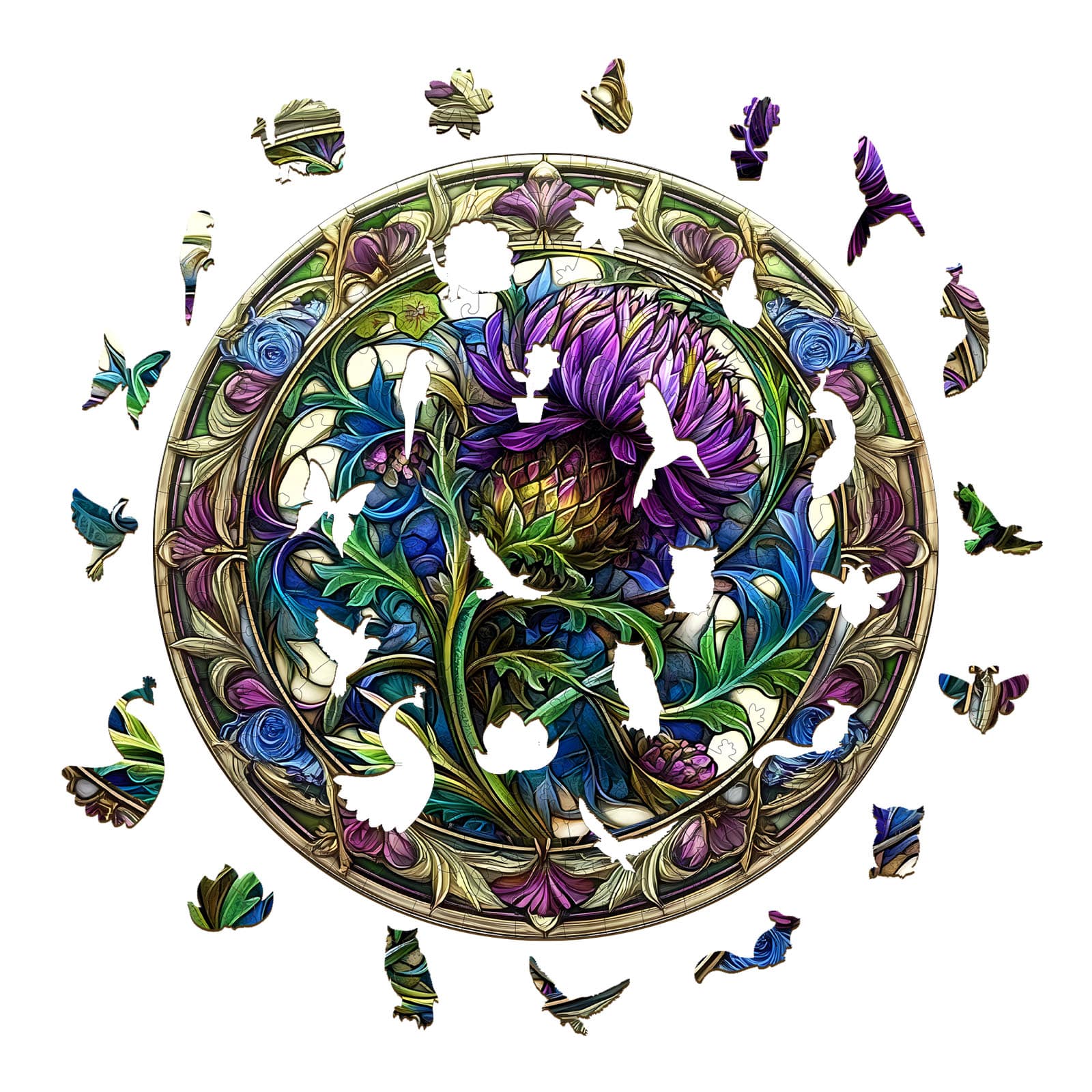 Wooden Jigsaw Puzzle - Scotch thistle - Image 2