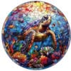 Wooden Jigsaw Puzzle - Stained glass turtle