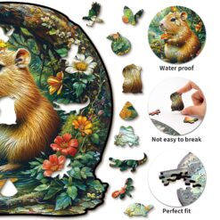 Alternative view of Wooden Jigsaw Puzzle - Capybara Wonderland