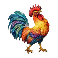 Wooden Jigsaw Puzzle - colored Rooster
