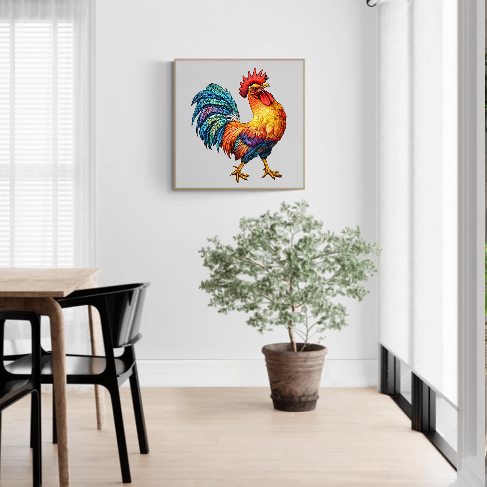 Wooden Jigsaw Puzzle - colored Rooster - Image 7