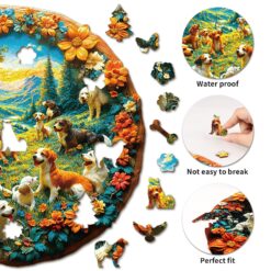 Alternative view of Wooden Jigsaw Puzzle -Doggy Paradise
