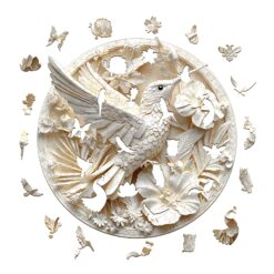 Alternative view of Wooden Jigsaw Puzzle - Enchanting Hummingbird Elegance