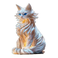 Wooden Jigsaw Puzzle - Enchanting White Cat