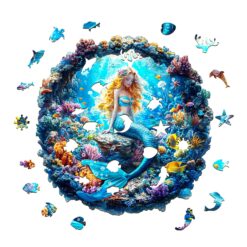 Alternative view of Wooden Jigsaw Puzzle - graceful mermaid
