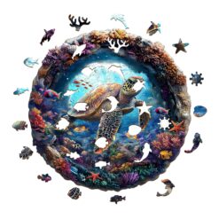 Alternative view of Wooden Jigsaw Puzzle - majestic sea turtle